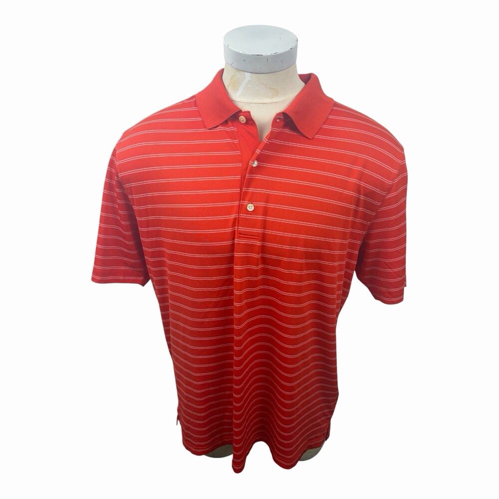 Greg Norman PlayDry Golf Polo Shirt Mens XL Red Striped Performance NWT